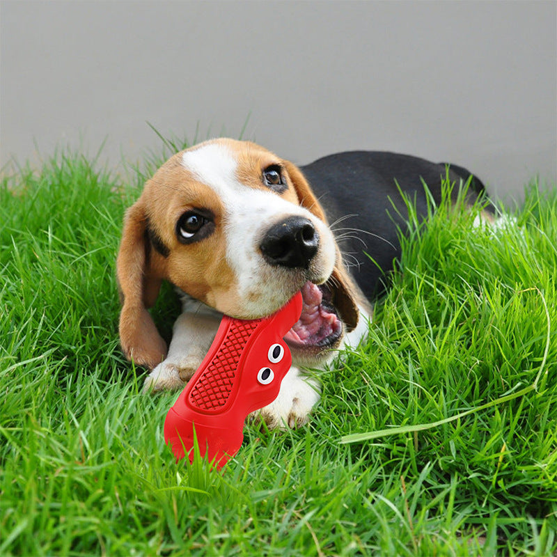 Natural Rubber Rugby Pet Chew Toy For Teething And Biting