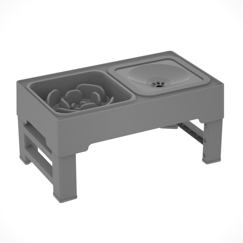 Adjustable Height Stainless Pet Double Feeding Bowl Stand
