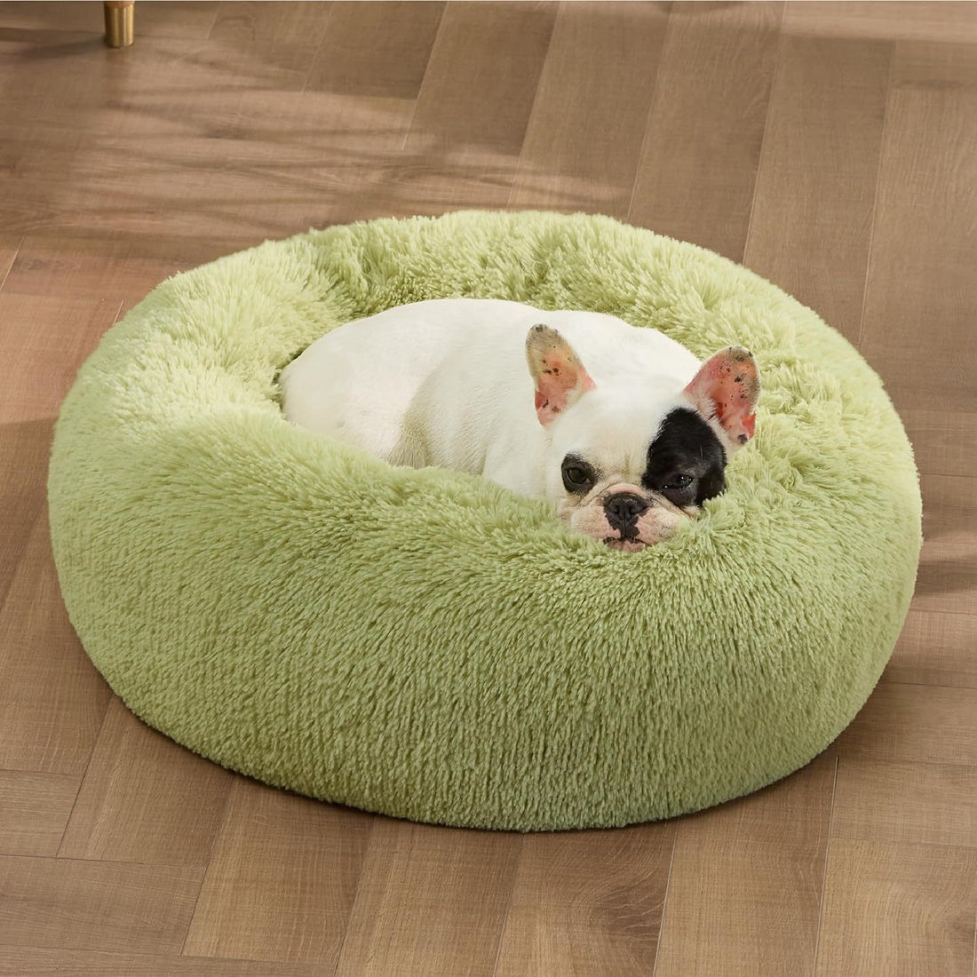 Solid Color Non Slip Round Plush Pet Bed Soft Cushion
