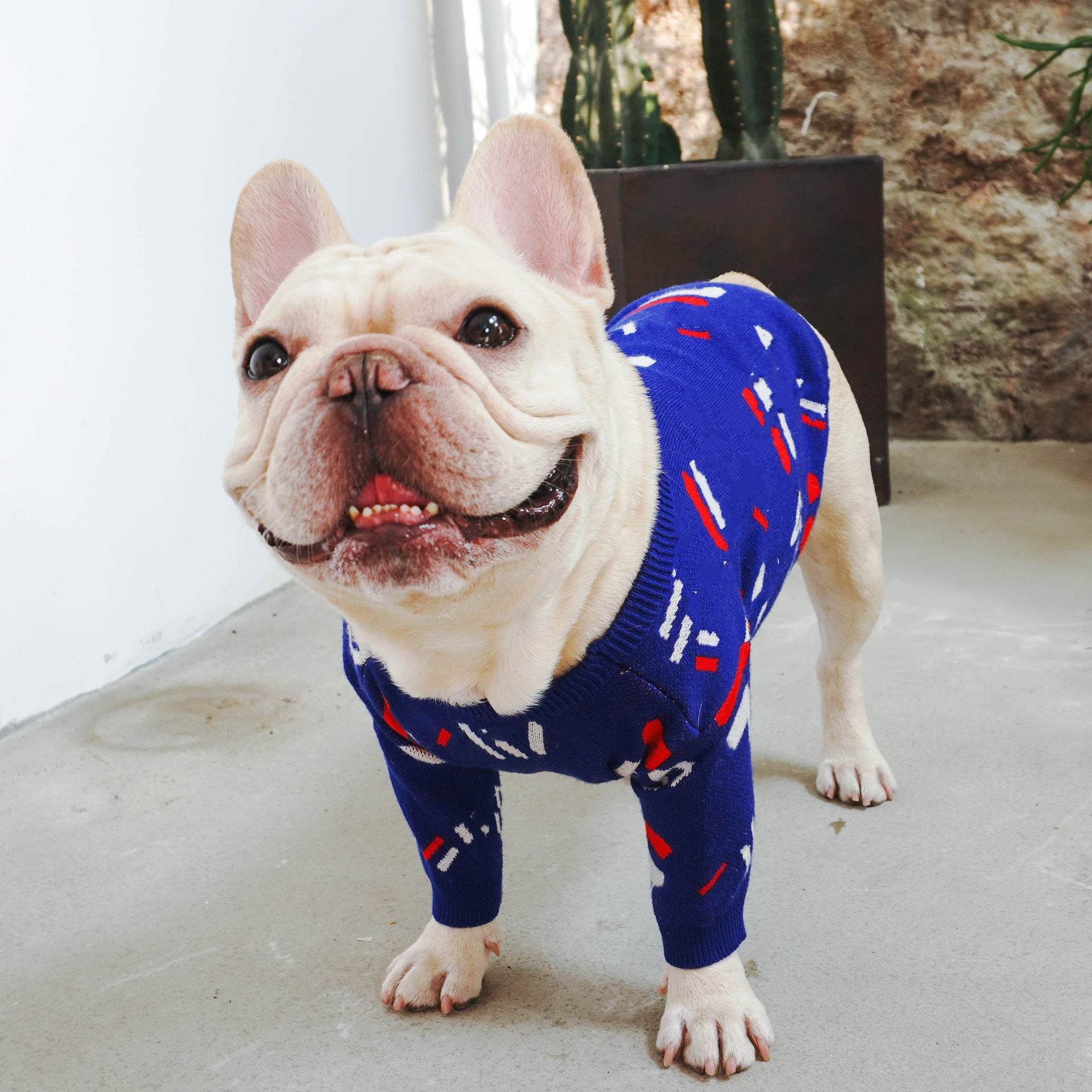 Pet Pug Sweater Warm Clothing Apparel Knit Wear