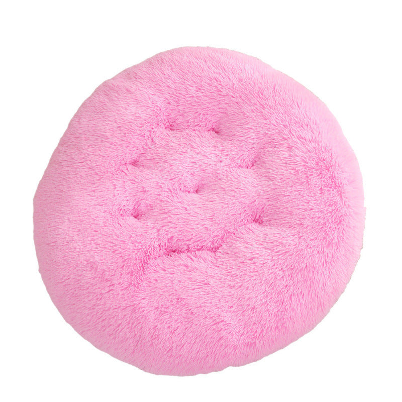 Round Pet Mat Plush Warm Sleeping Pet Bed