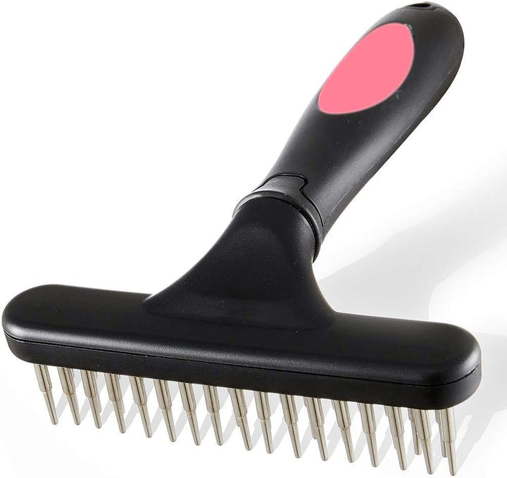 Double Row Pet Grooming Rake Deshedding Dematting Brush