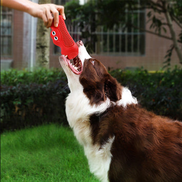 Natural Rubber Rugby Pet Chew Toy For Teething And Biting
