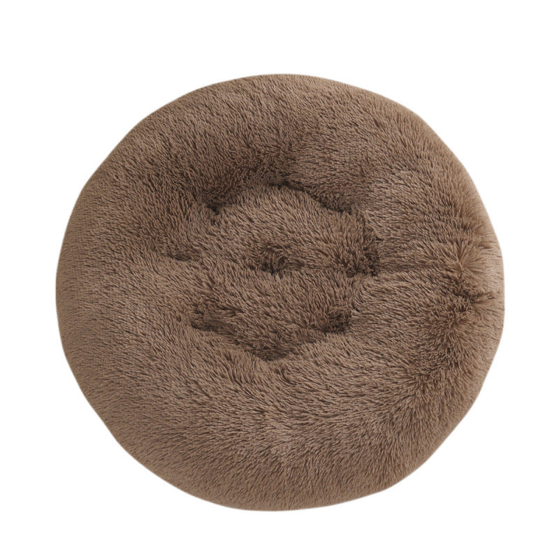 Round Pet Mat Plush Warm Sleeping Pet Bed
