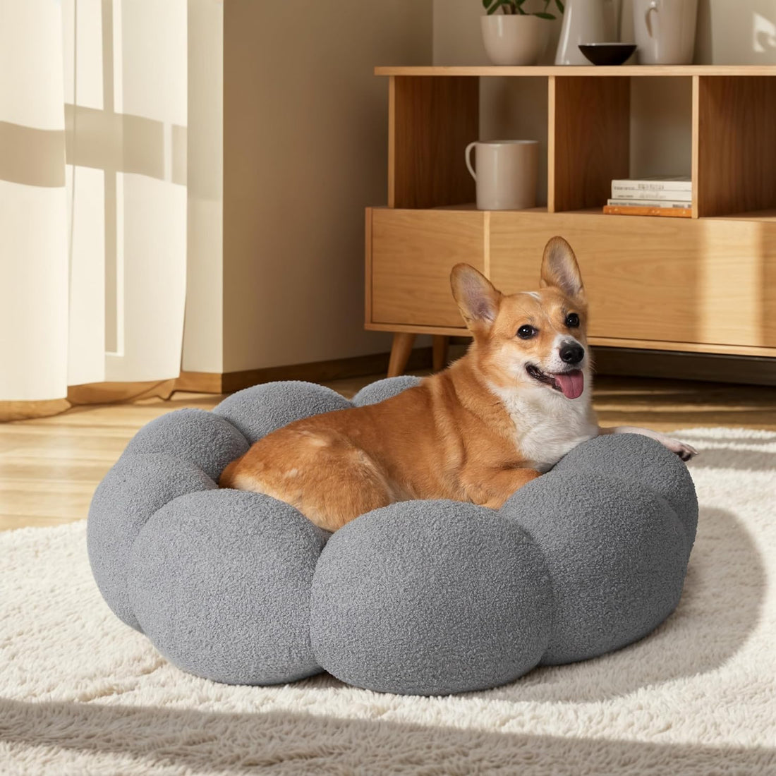 Calming Plush Donut Pet Bed Soft Washable Non Slip