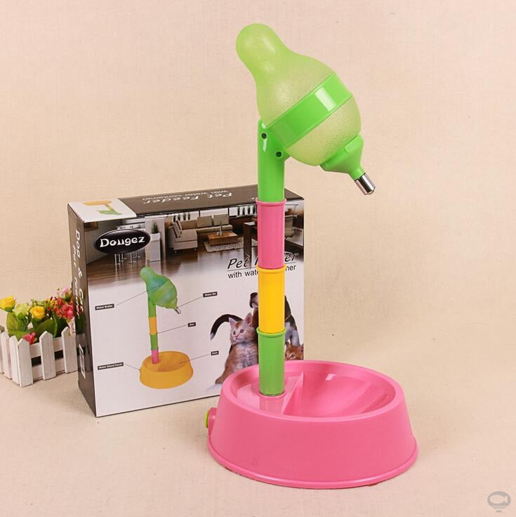 Automatic Pet Water Dispenser Adjustable Stand Bowl Set
