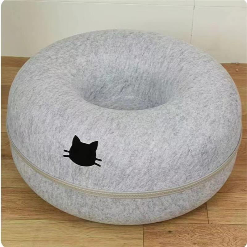 Round Tunnel Style Pet Bed Comfortable Soft Nest