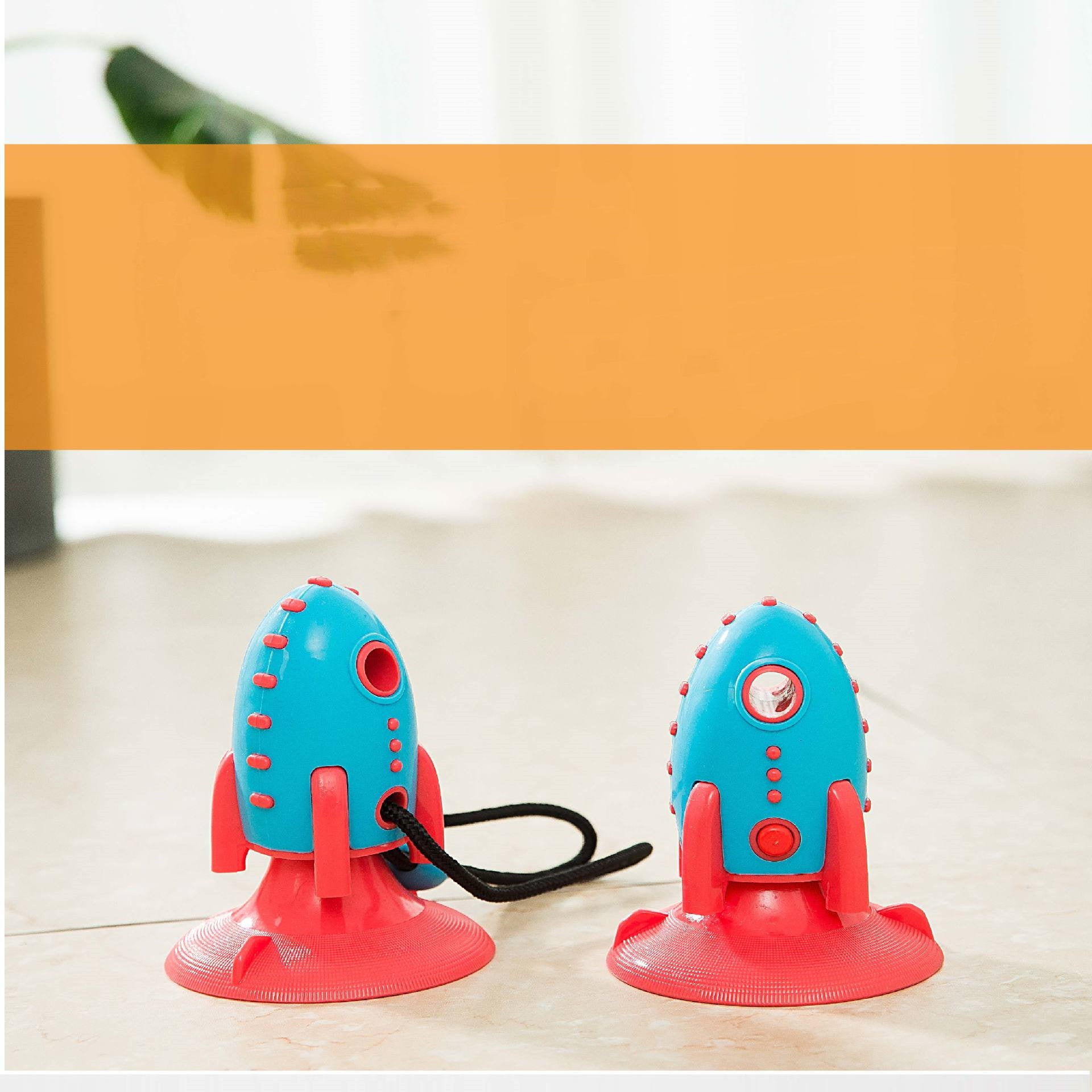 Rocket Shaped Pet Chew Toy Treat Dispensing Bite Resistant