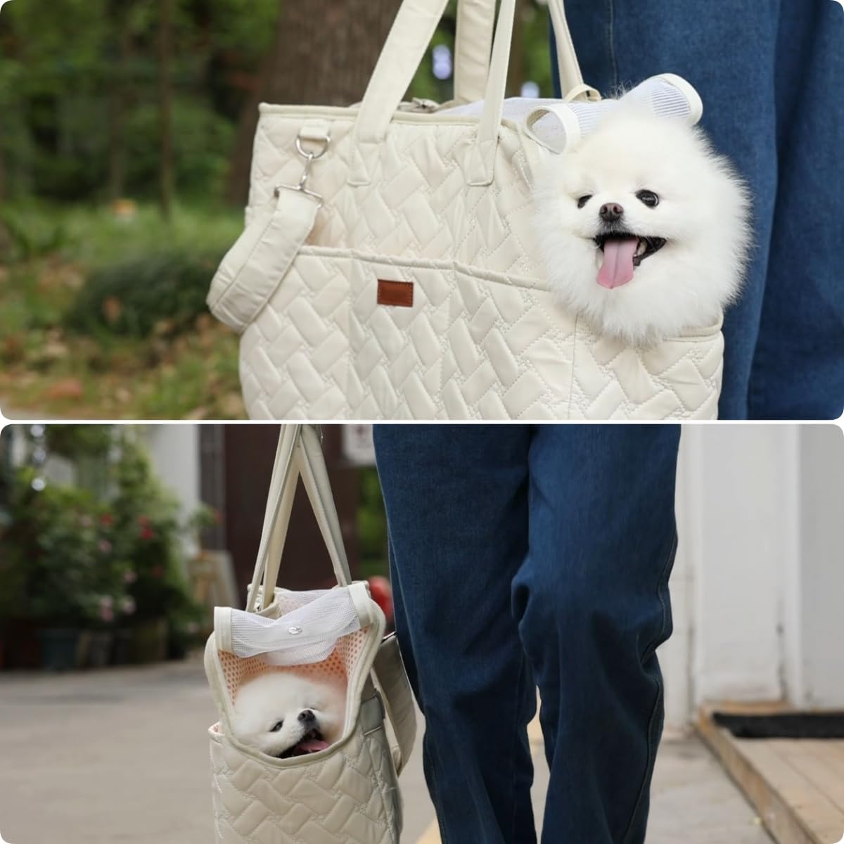 Breathable Mesh Pet Carrier Tote Bag With Soft Cushion