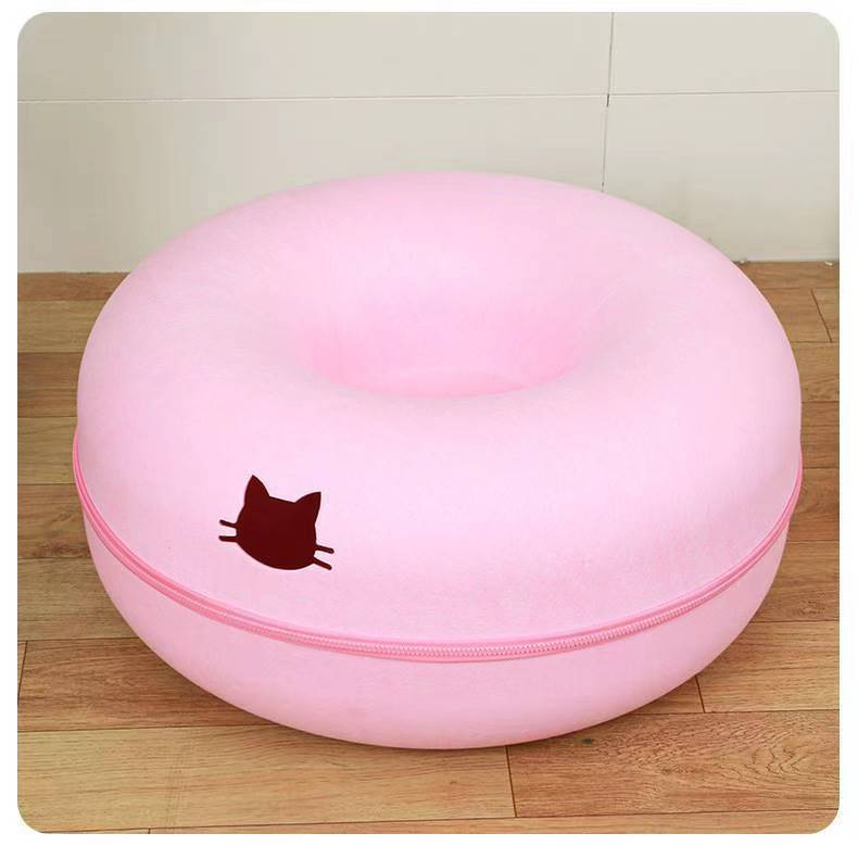 Round Tunnel Style Pet Bed Comfortable Soft Nest