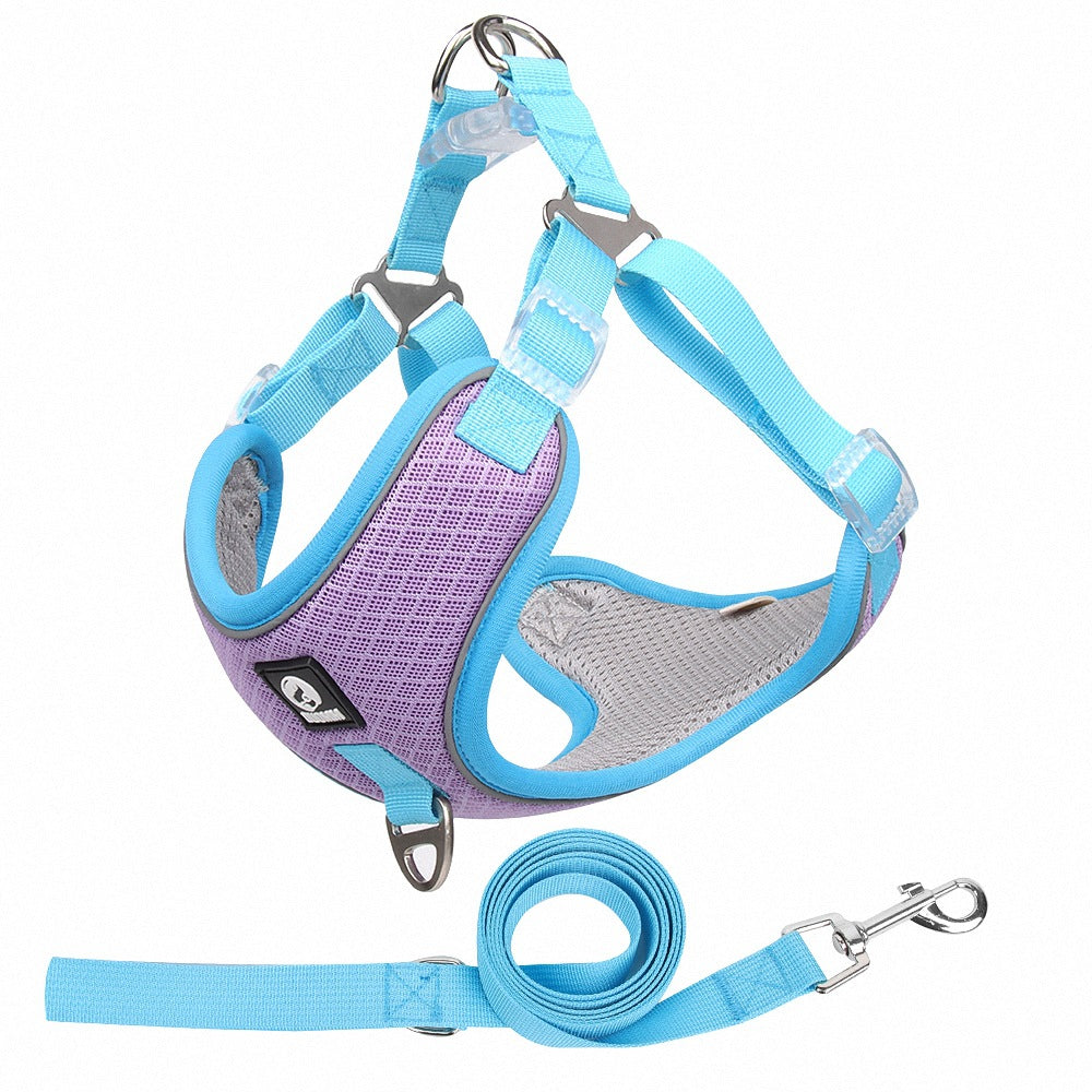 Breathable Adjustable Pet Harness And Leash Set