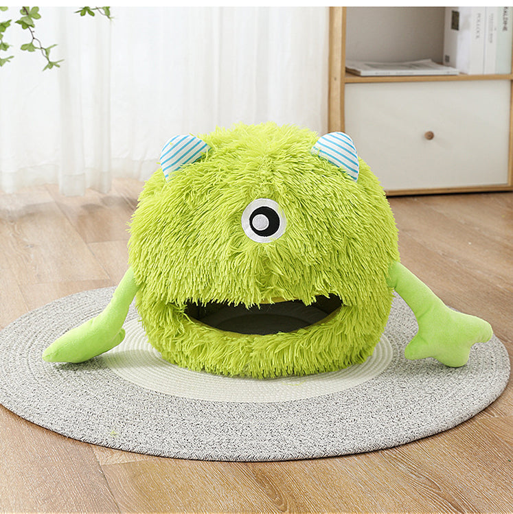 Fluffy Round Calming Pet Bed Soft Washable Non Slip