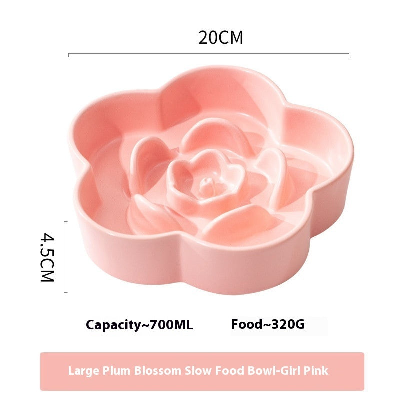 Ceramic Slow Feeding Pet Bowl Anti Choke Dish