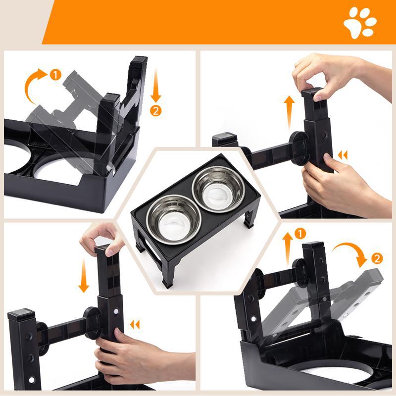 Elevated Pet Feeding Bowl Neck Support Anti Spill Design