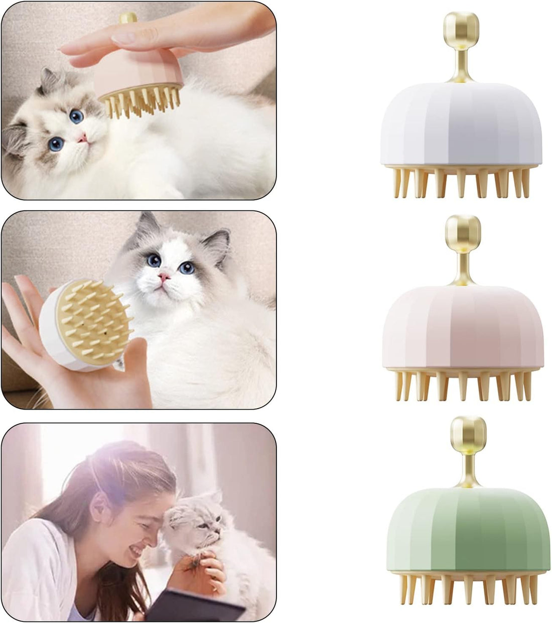 Pet Bath Massage Brush Shampoo Grooming Cleaning Tool