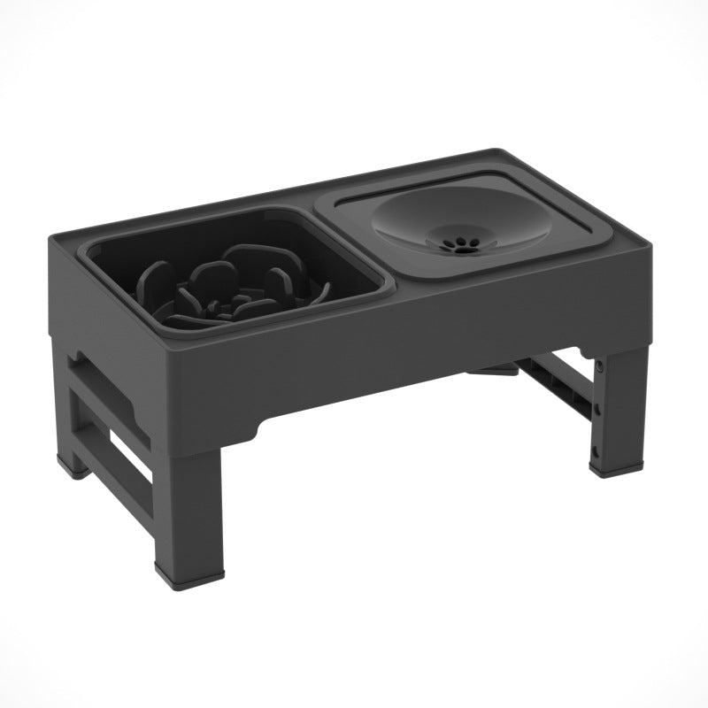 Adjustable Height Stainless Pet Double Feeding Bowl Stand