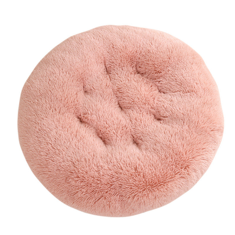 Round Pet Mat Plush Warm Sleeping Pet Bed