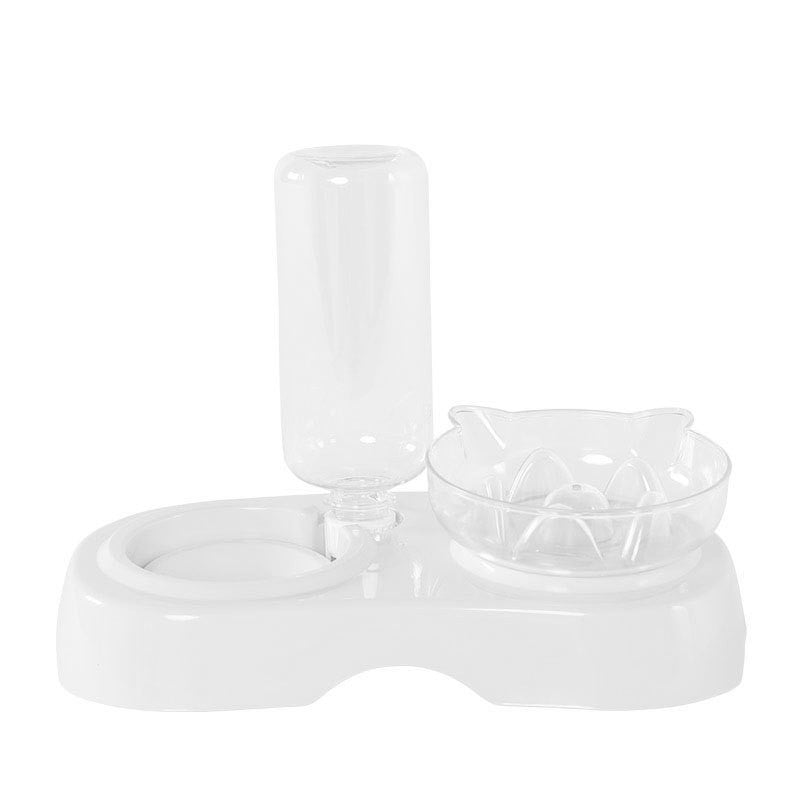 Transparent Pet Feeding And Drinking Bowl Set