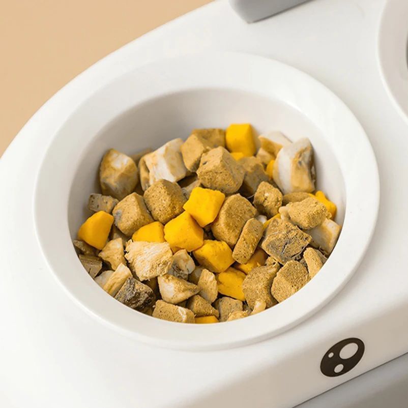 Duck Design Pet Double Bowl Food And Water Feeder