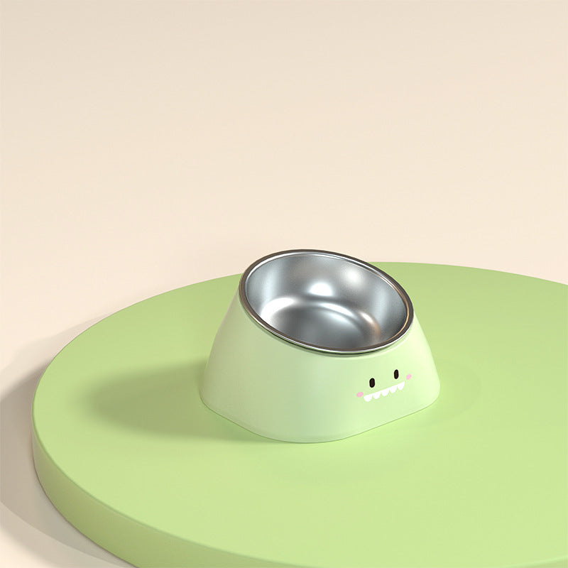 Stainless Steel Tilted Pet Bowl Durable Anti Slip Feeding