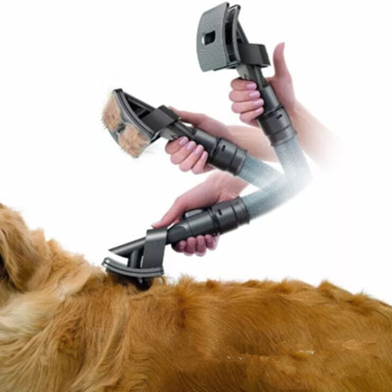 Pet Grooming Brush Vacuum Attachment For Fur Removal Tool