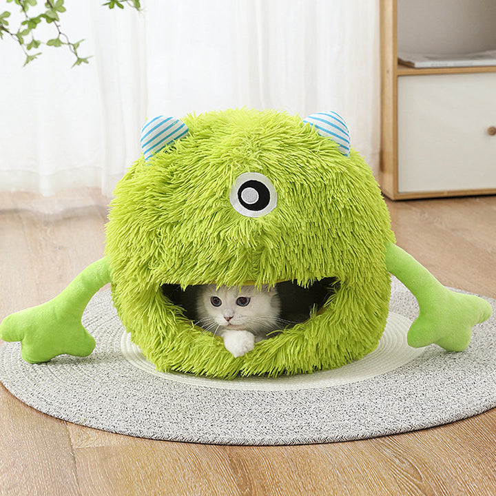 Fluffy Round Calming Pet Bed Soft Washable Non Slip