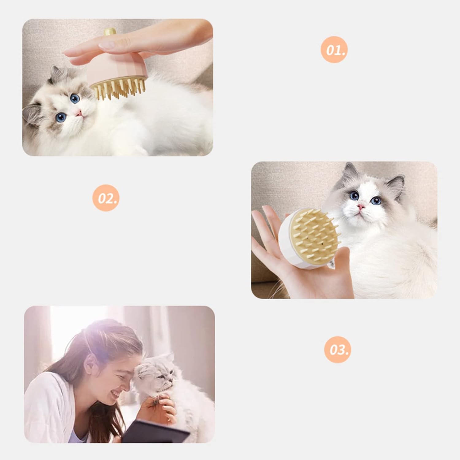 Pet Bath Massage Brush Shampoo Grooming Cleaning Tool