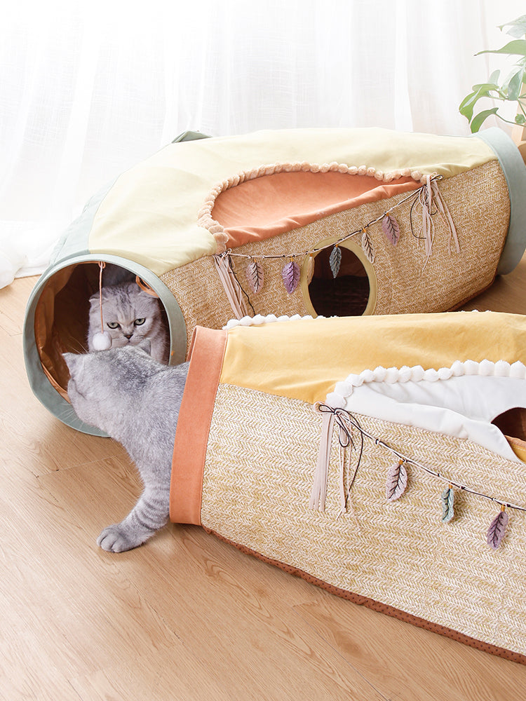 Interactive Pet Tunnel Toy With Hideout Hole Design