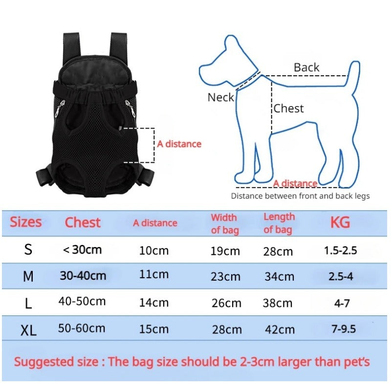 Breathable Adjustable Pet Front Carrier Backpack For Travel Hiking