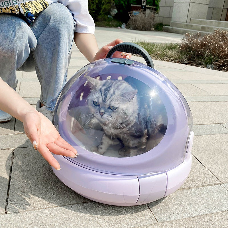 Space Capsule Pet Carrier With Panoramic View Cushion Bag