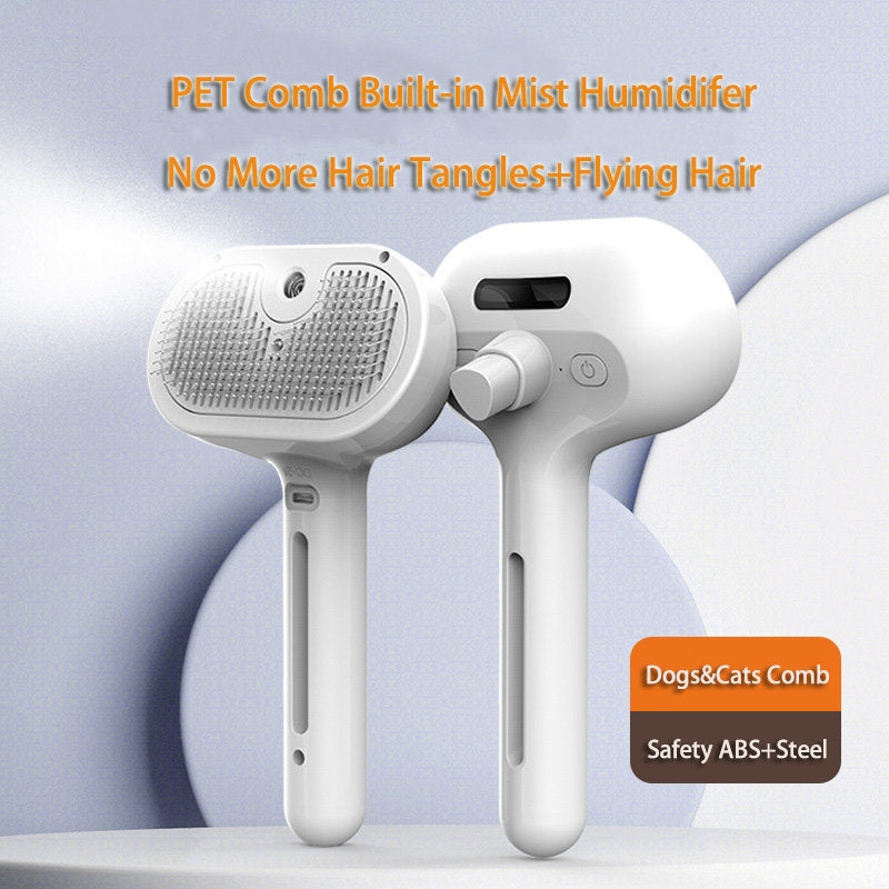 Self Cleaning Pet Grooming Comb With Mist Hair Removal Tool