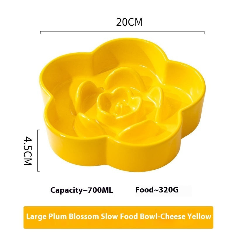 Ceramic Slow Feeding Pet Bowl Anti Choke Dish