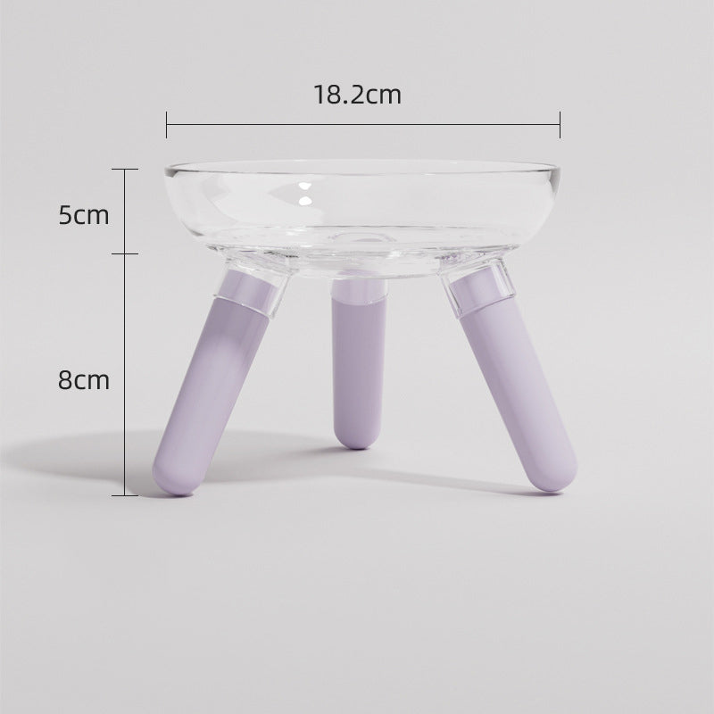 Transparent Glass Pet Feeding And Water Bowl Anti Knock Feeder