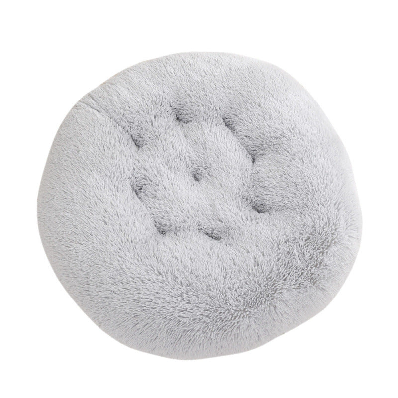 Round Pet Mat Plush Warm Sleeping Pet Bed