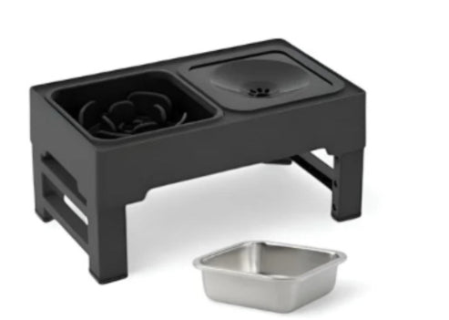 Adjustable Height Stainless Pet Double Feeding Bowl Stand