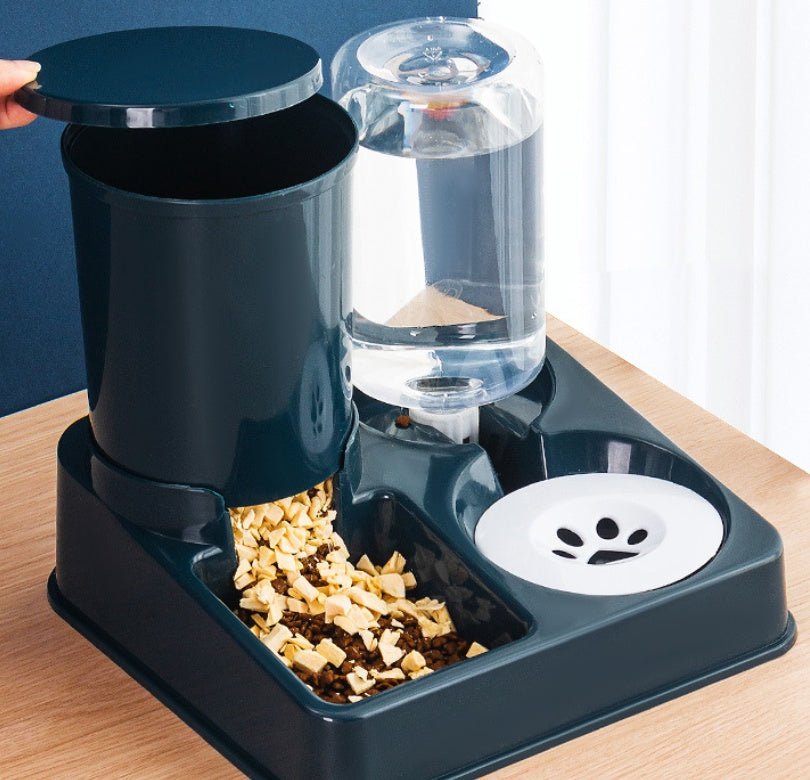 Automatic Pet Food And Water Feeding Bowl Dispenser