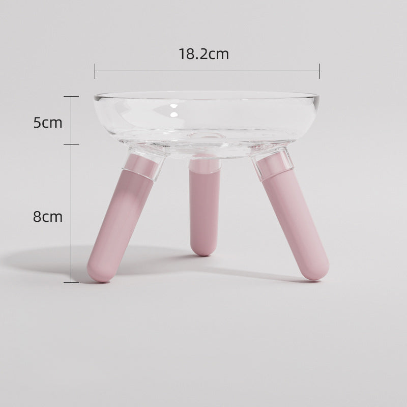 Transparent Glass Pet Feeding And Water Bowl Anti Knock Feeder