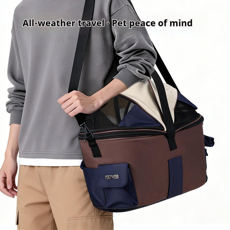 Foldable Canvas Rear Seat Pet Carrier Bag