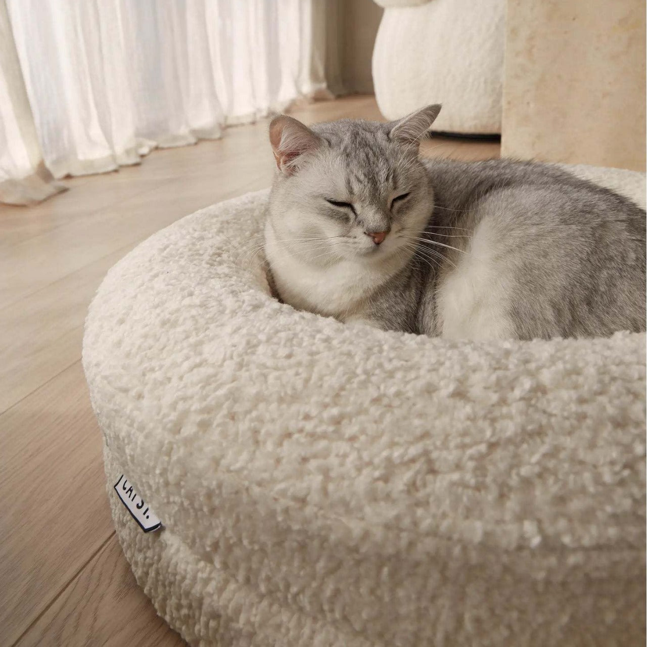 Household Solid Color Leisure Pet Round Bed Soft Nest
