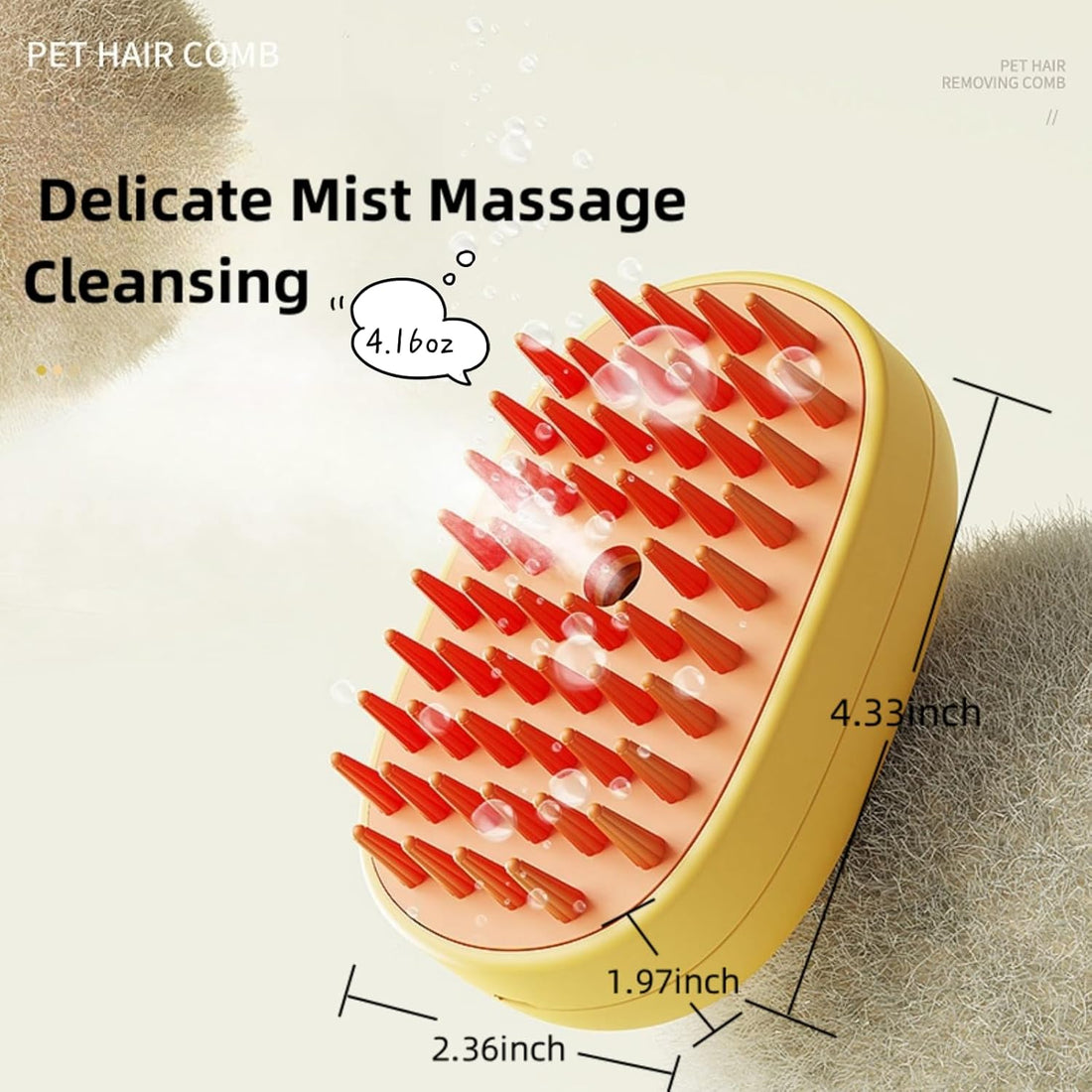 Silicone Steam Pet Grooming Brush For Hair Removal Massage