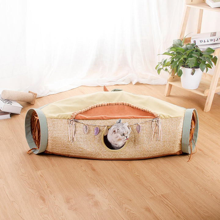 Interactive Pet Tunnel Toy With Hideout Hole Design
