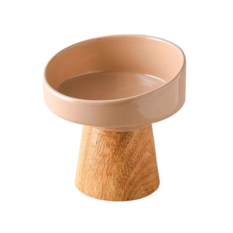 Ceramic Elevated Pet Bowl Food Water Feeding Dish