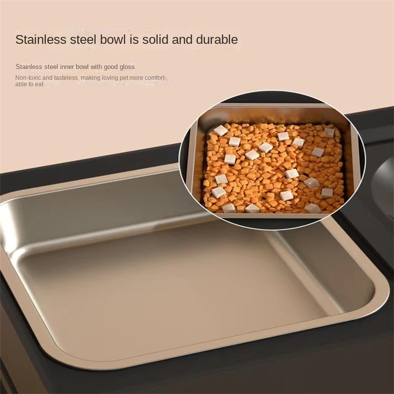 Adjustable Height Stainless Pet Double Feeding Bowl Stand