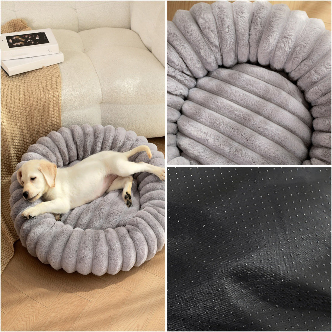 Plush Round Warm Pet Bed Winter Kennel Soft Mat