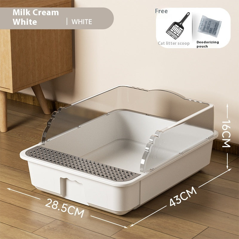 Extra Large Semi-Closed Splash-Proof Litter Box