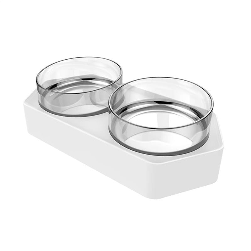 Ceramic Double Bowl Pet Feeding And Water Holder Elevated Design