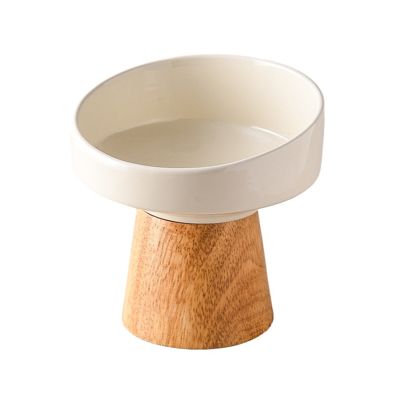 Ceramic Elevated Pet Bowl Food Water Feeding Dish