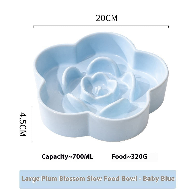 Ceramic Slow Feeding Pet Bowl Anti Choke Dish