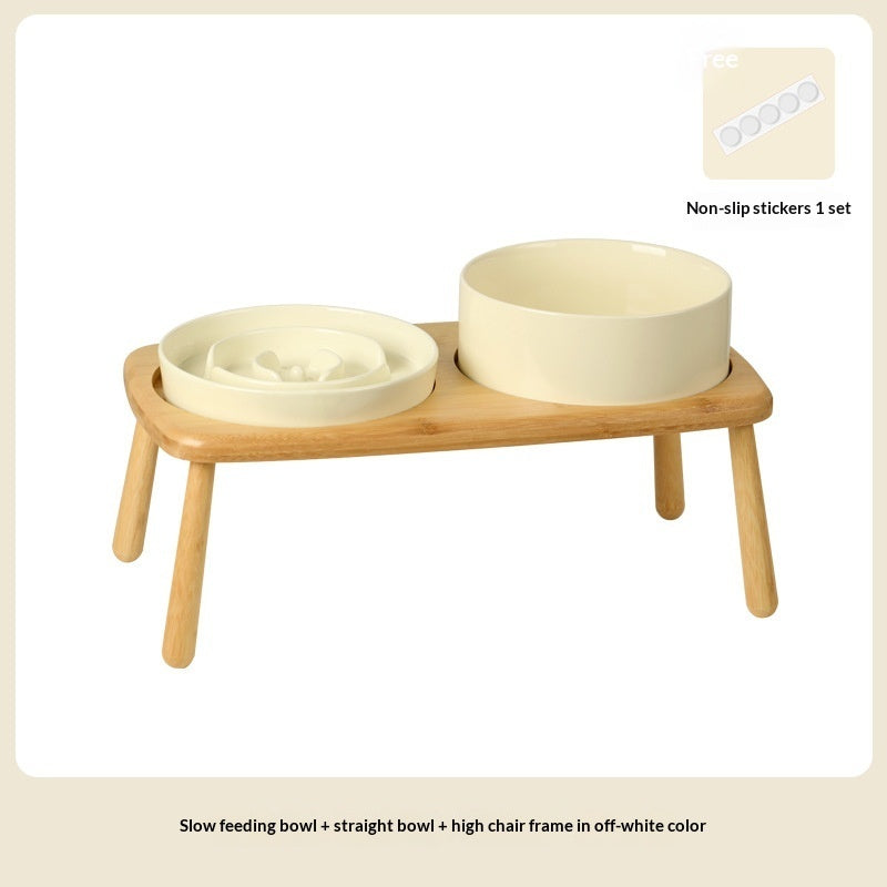 Ceramic Pet Slow Feeding Anti Choking Tip Proof Bowl