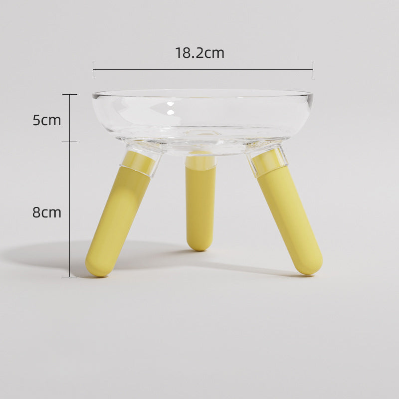 Transparent Glass Pet Feeding And Water Bowl Anti Knock Feeder